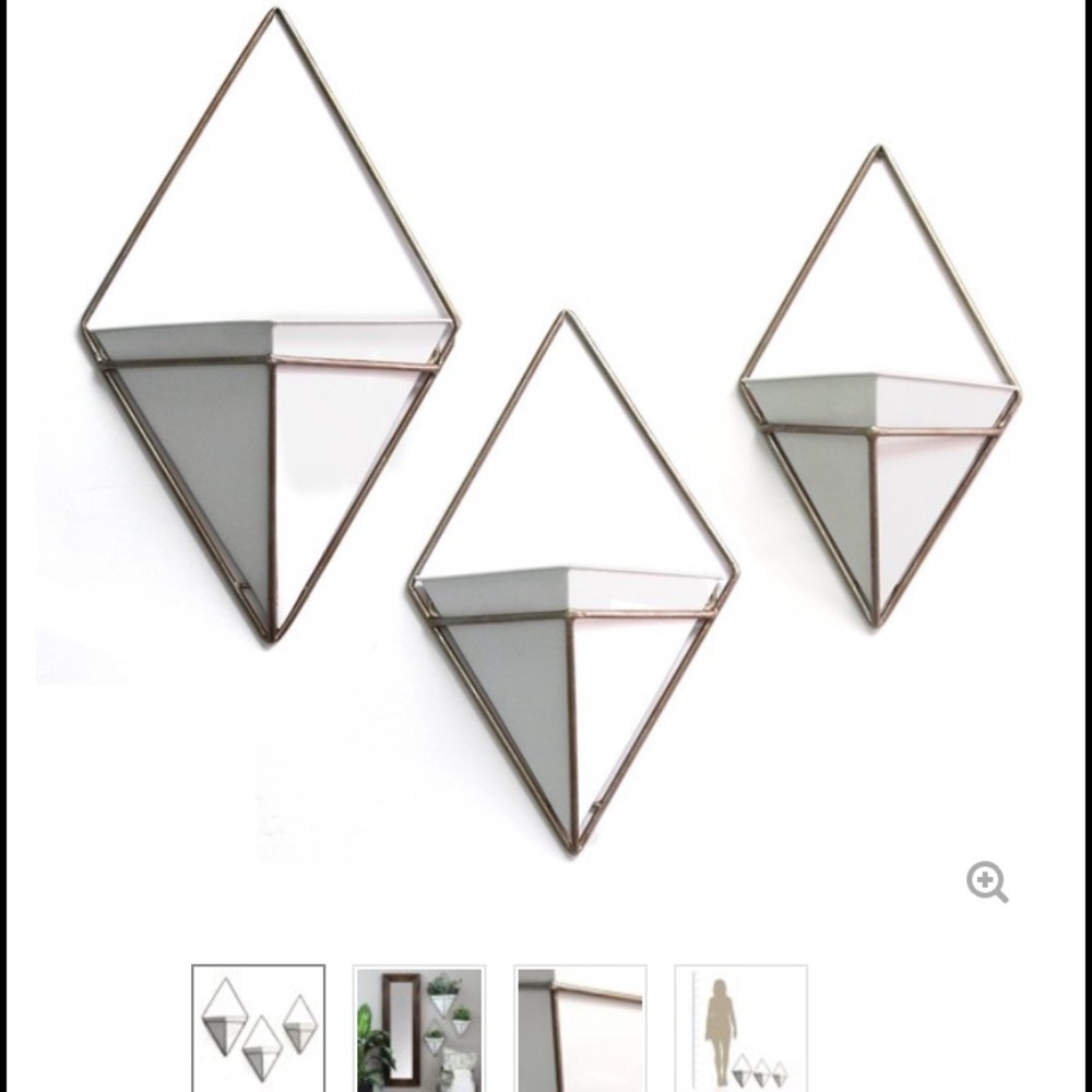 STRATTON HOME 3 PIECE WALL SCONCE PLANTER SET NIB!